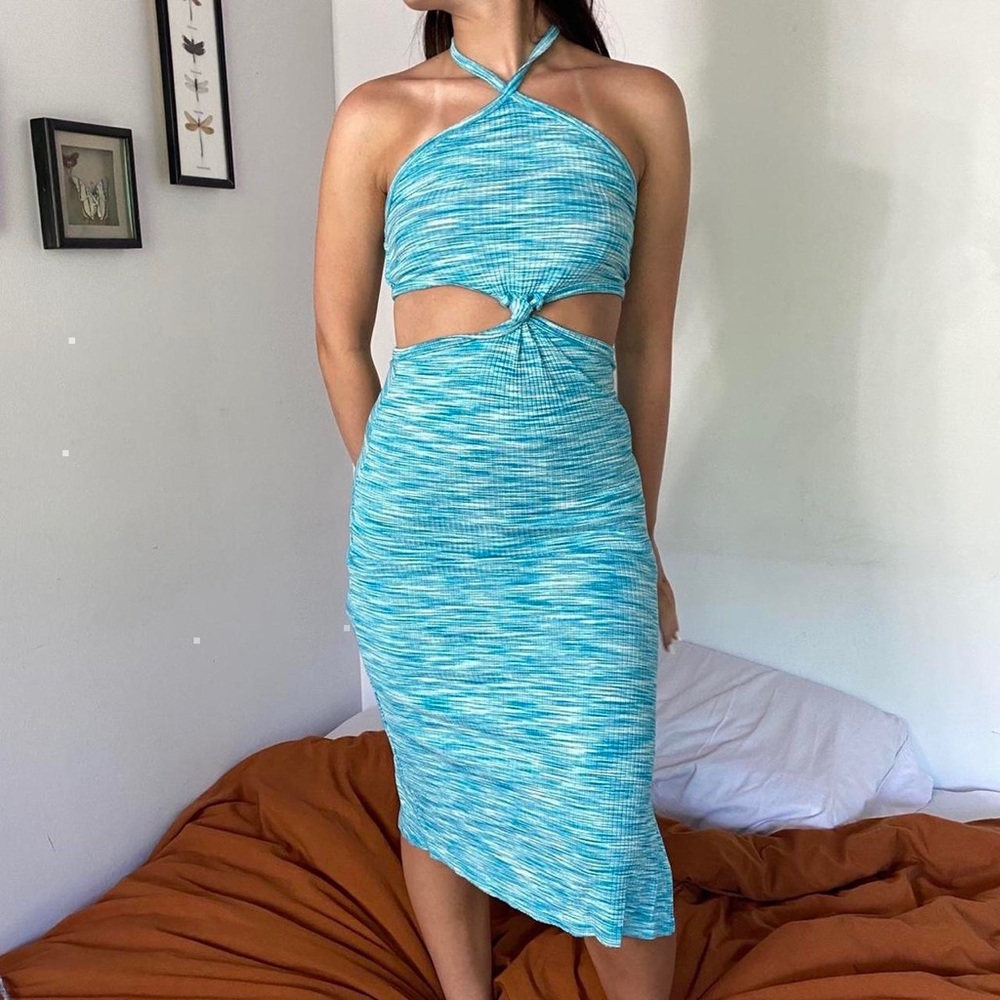 Pretty teal maxi sundress!